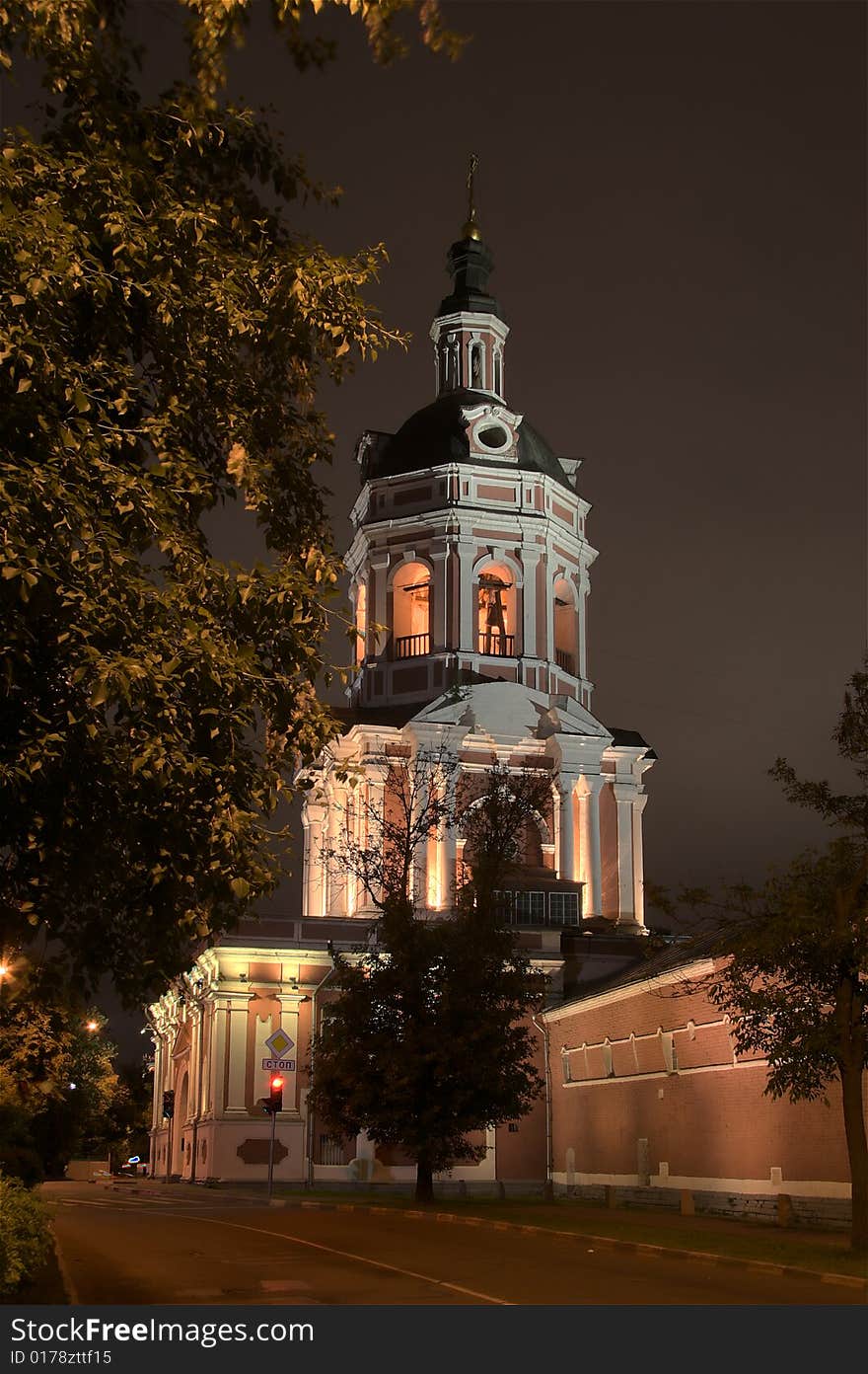 Tower with part of Donskoi monastery wall in Moscow