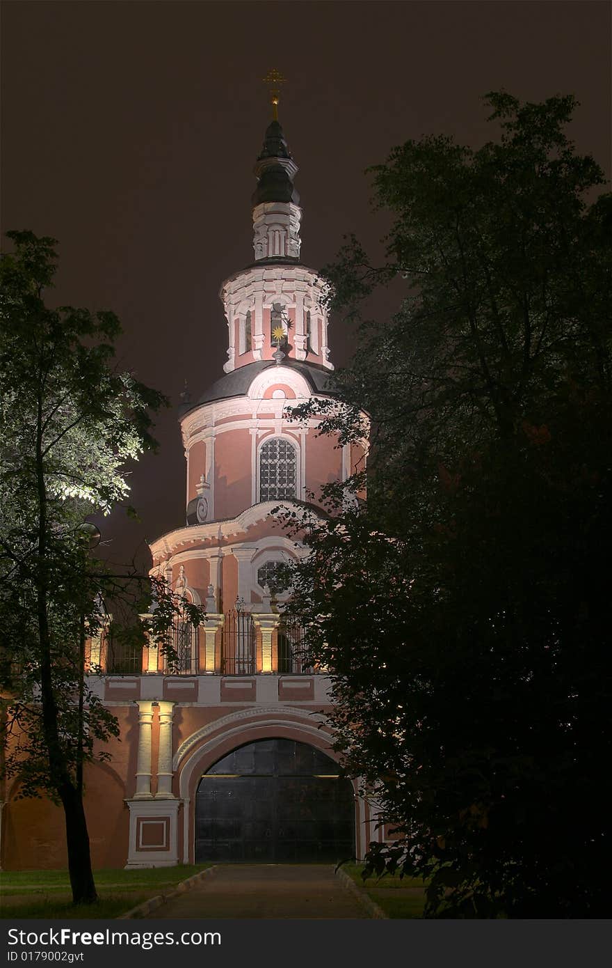 Tower with part of Donskoi monastery wall in Moscow