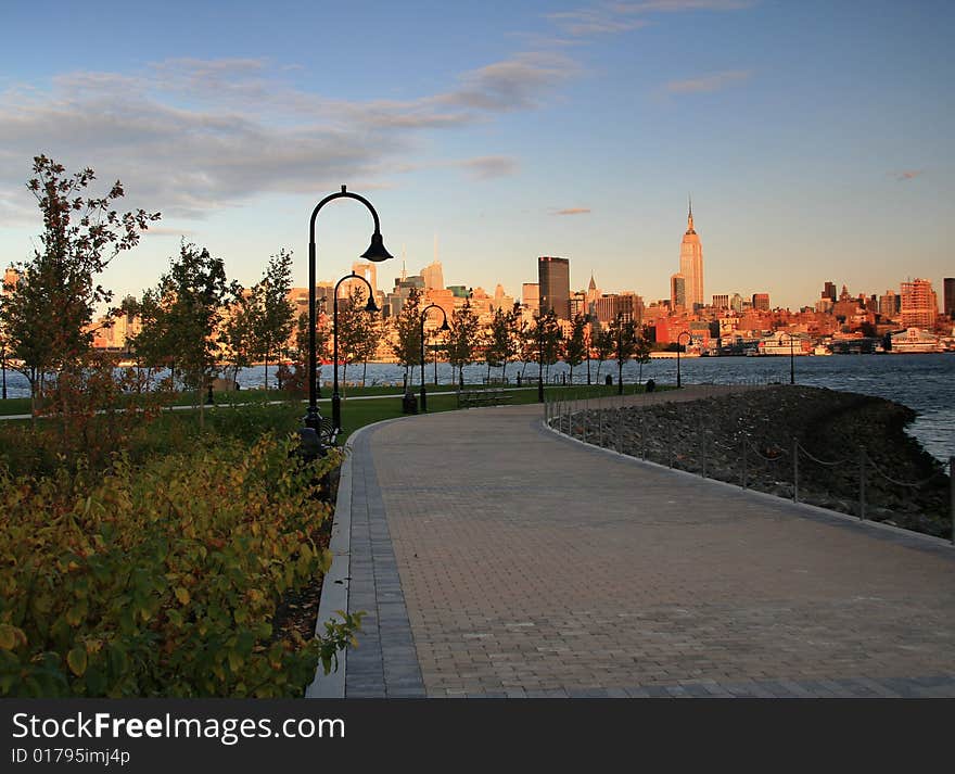 New York City Skyline At Dusk From Hoboken, NJ