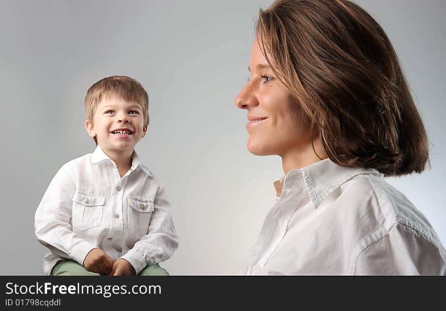 Portrait of a mother with your son. Portrait of a mother with your son