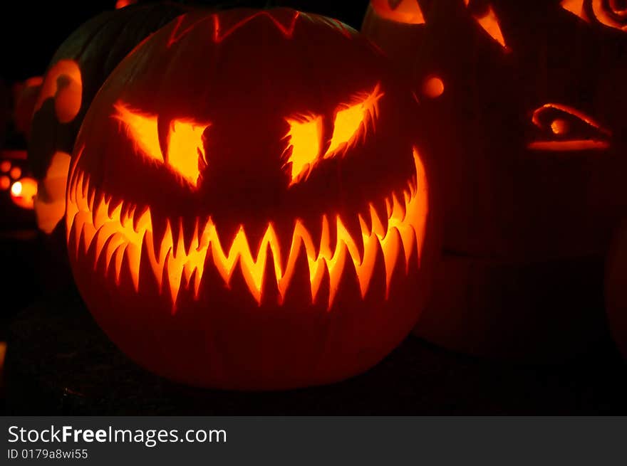 Carved Lighted Pumpkins