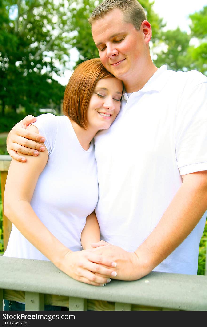 Romantic Young Couple Embracing