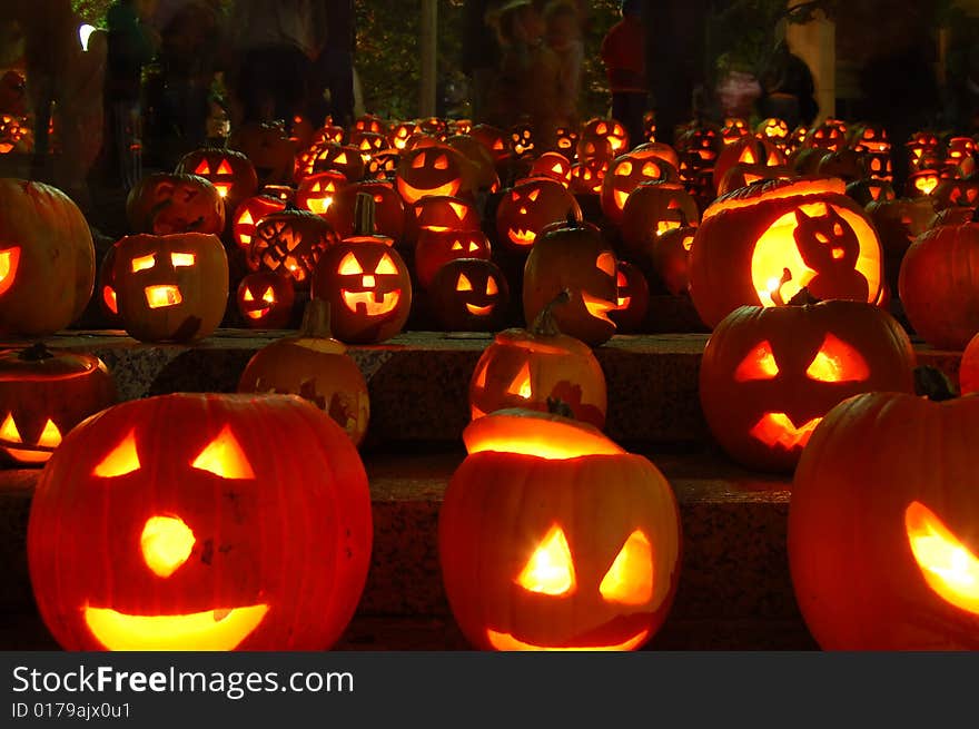 Carved Lighted Pumpkins