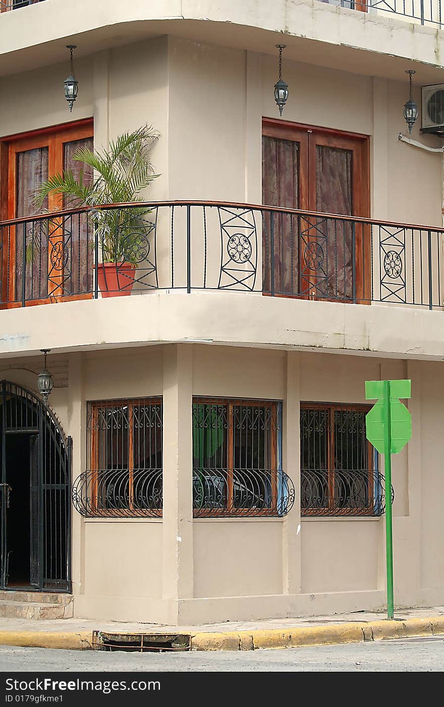 Corner building near the beach in Nicaragua.