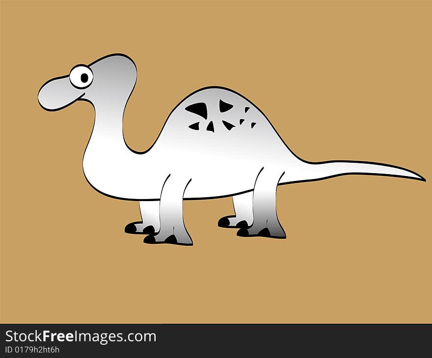 A cute dinosaur isolated on gray background