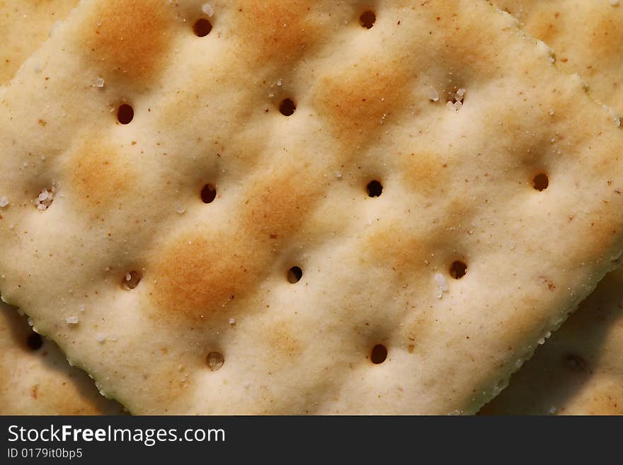 Close-up of low-sodium saltine cracker