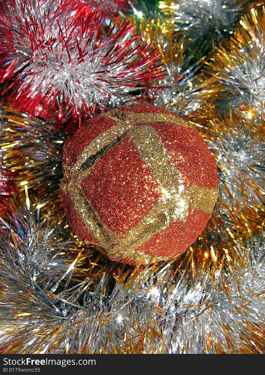 Christmas decoration - a ball and garlands