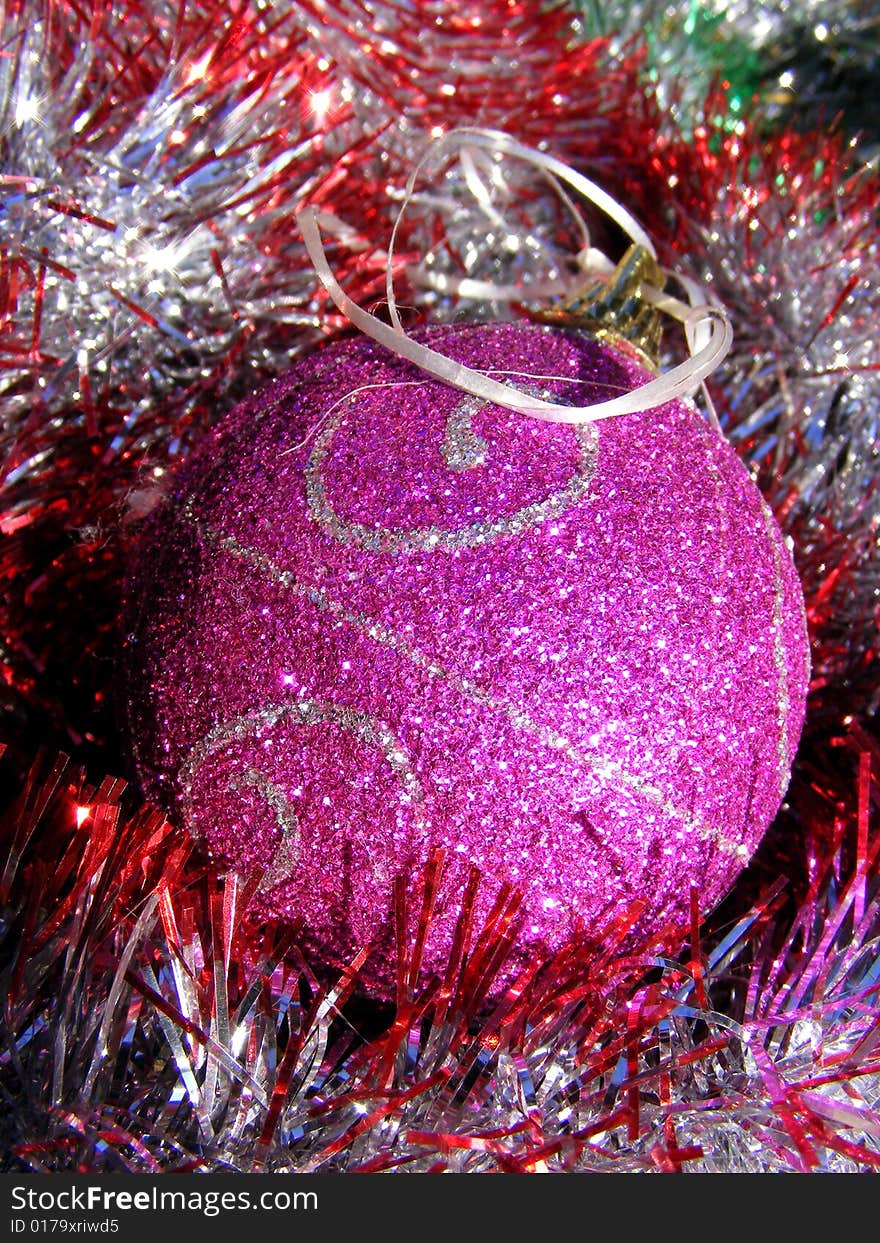 Christmas decoration - a ball and garlands