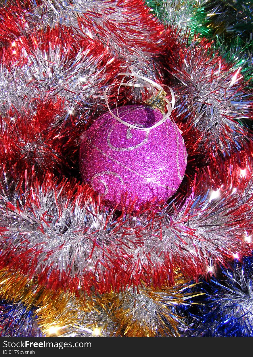 Christmas decoration - a ball and garlands