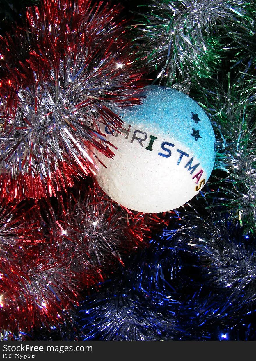 Christmas decoration - a ball and garlands