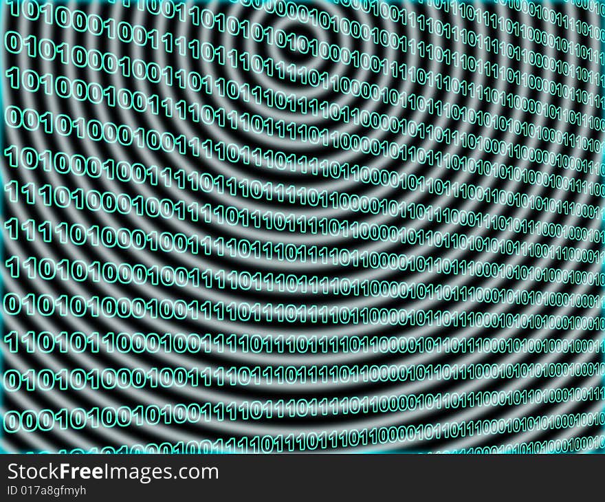 Binary data with radiate wave