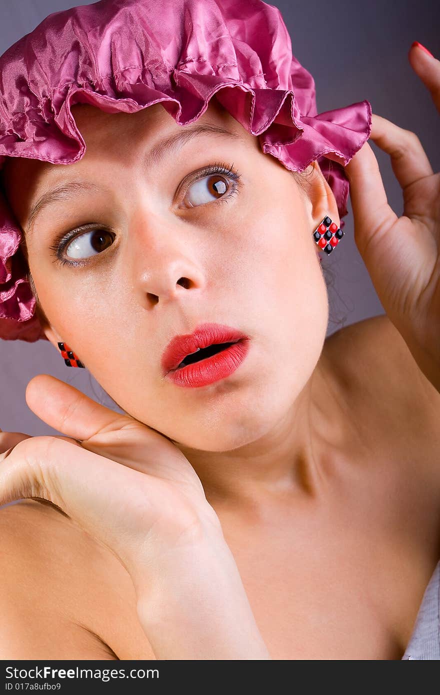 Portrait of women in hat. Portrait of women in hat.