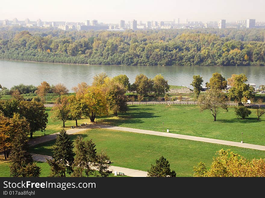 River landscape Belgrade