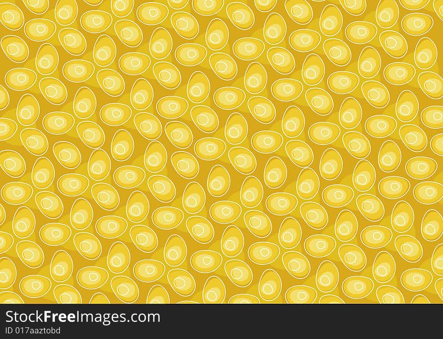 Abstract vector egg pattern in yellow tone. Abstract vector egg pattern in yellow tone