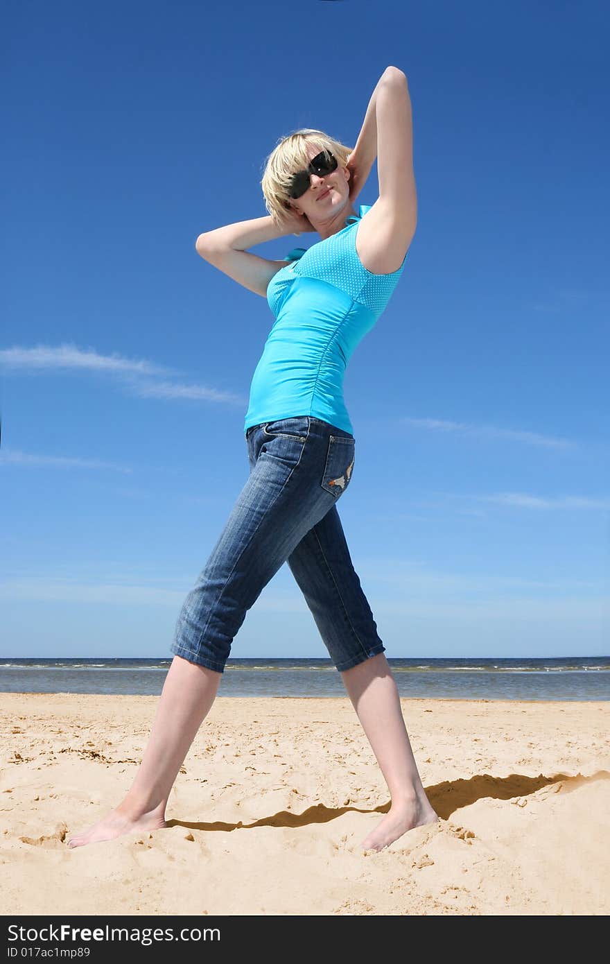 Beautiful young girl on the beach. Beautiful young girl on the beach