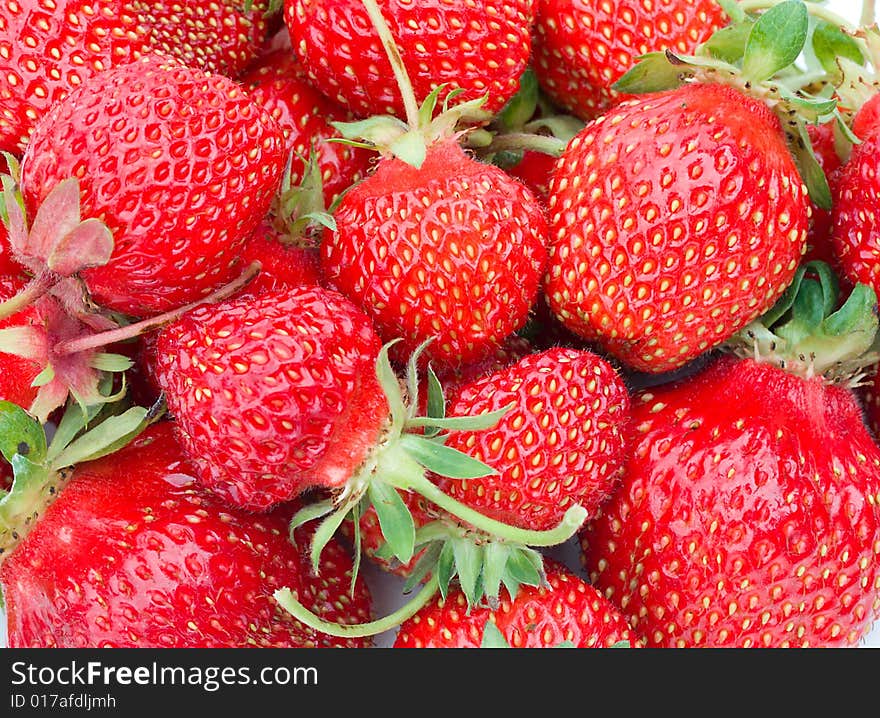 Red ripe strawberries