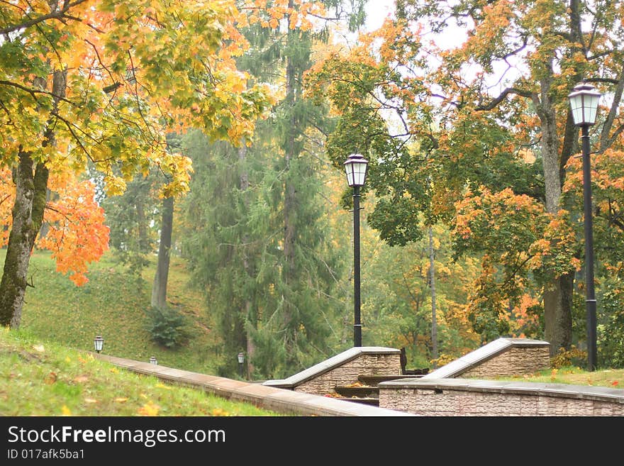 Background with beautiful autumn park. Background with beautiful autumn park