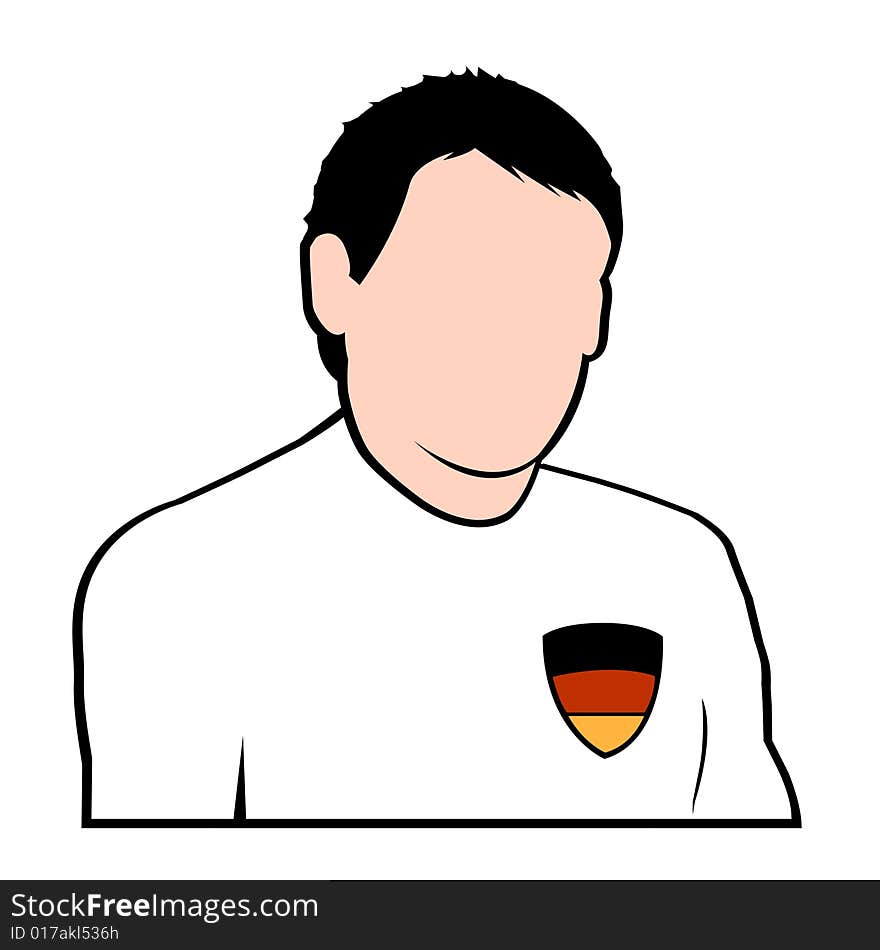 Simple illustration of german football or soccer player in national suit. Simple illustration of german football or soccer player in national suit