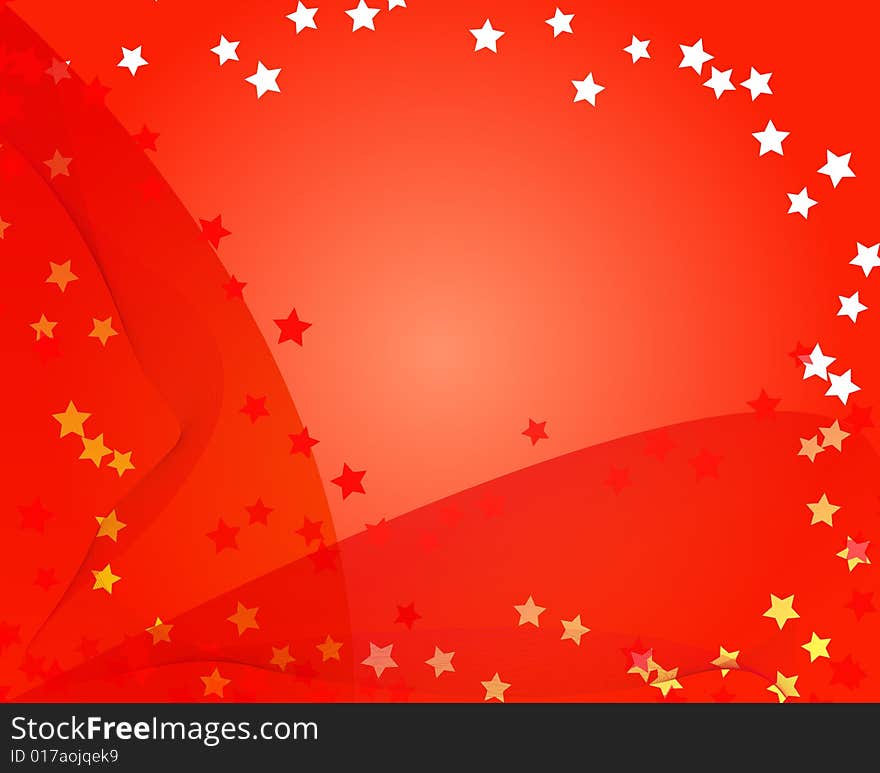 Red star background in two colors.