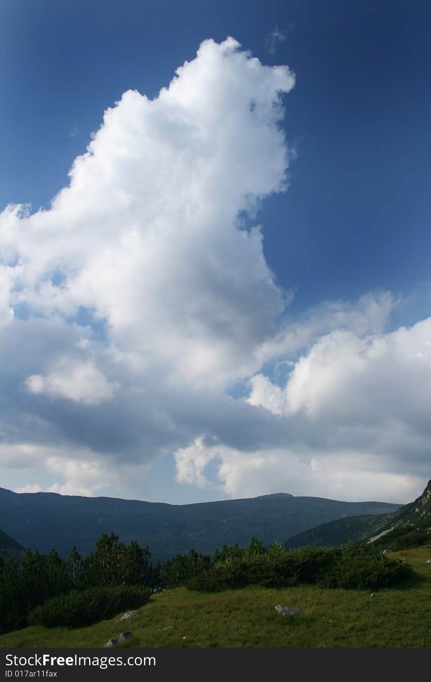 Clouds upon Rila in Bulgaria