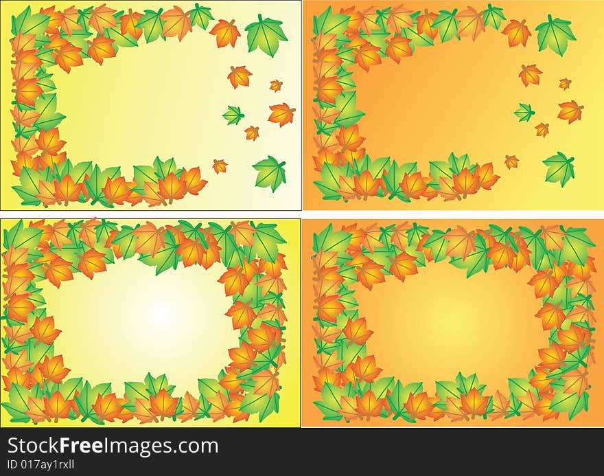 Autumn floral background, a lot of leaves