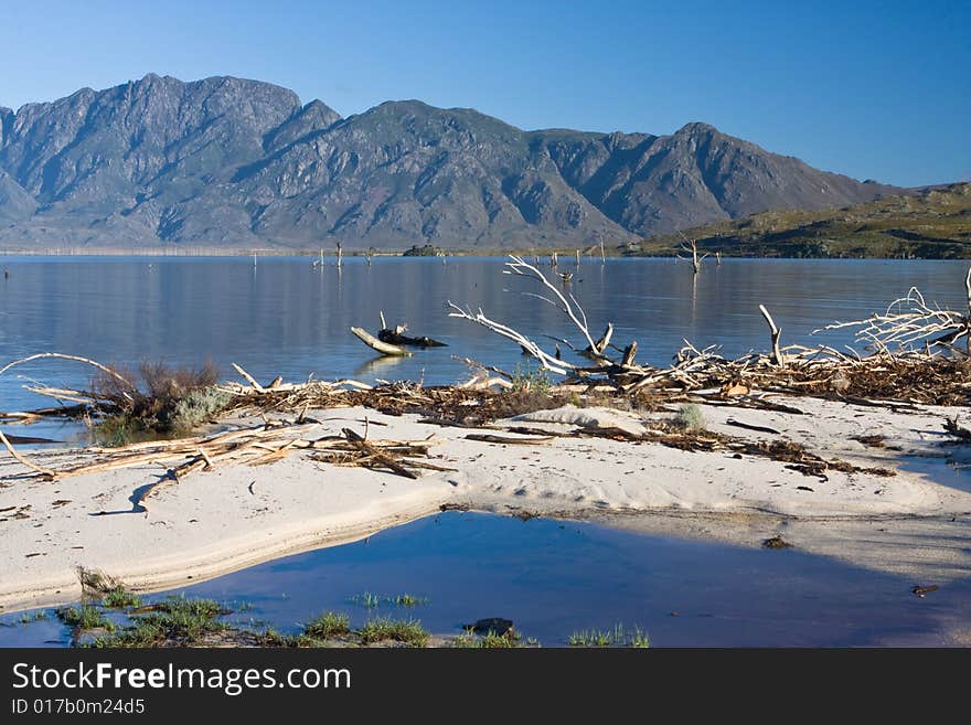 Sunrise at Teewaterskloof between the overberg mountains in the Cape. Sunrise at Teewaterskloof between the overberg mountains in the Cape