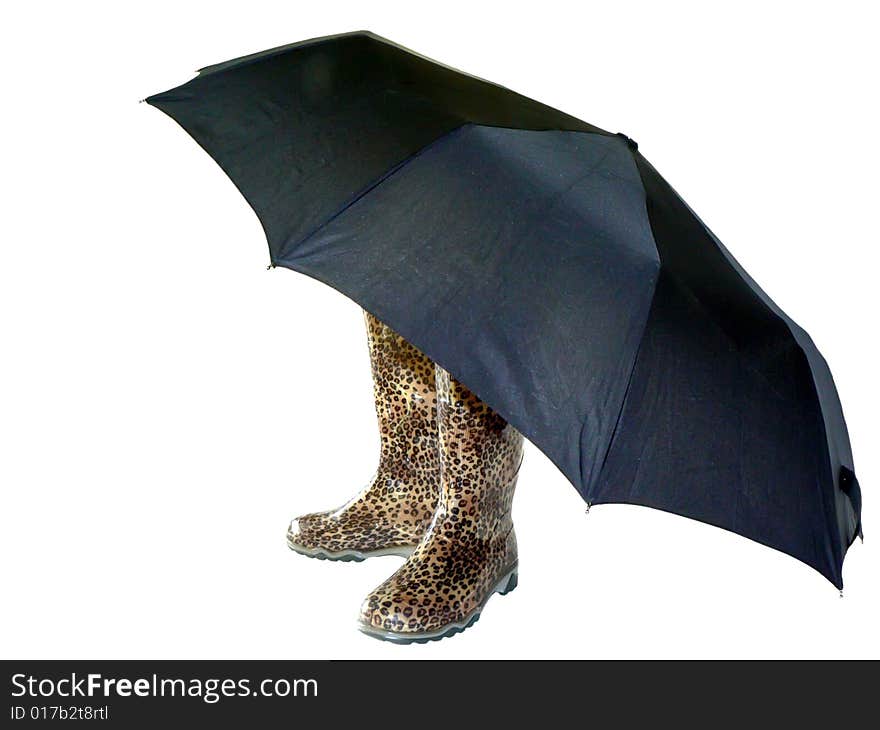 Shoos and umbrella