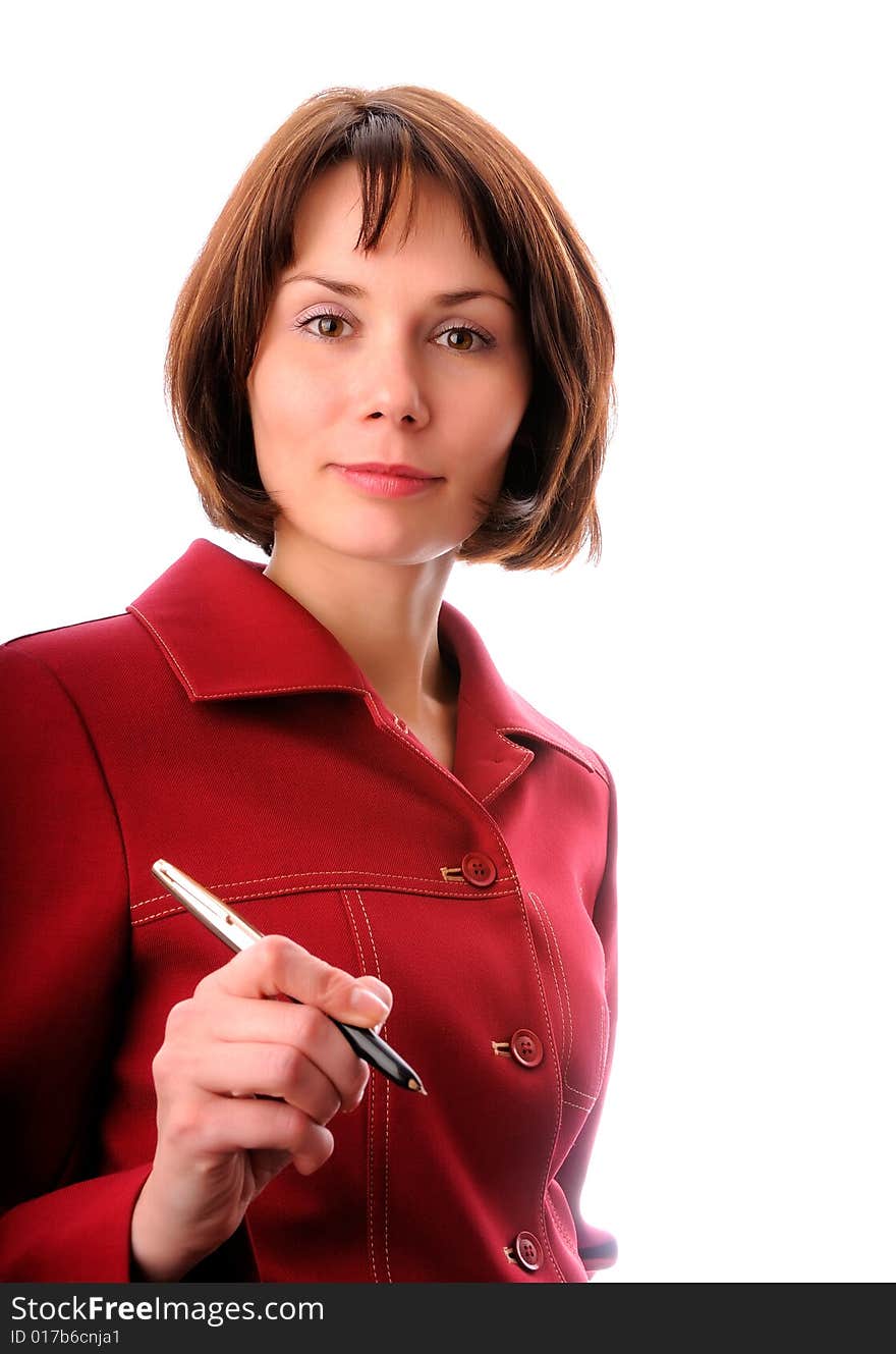 Businesswoman with a pen