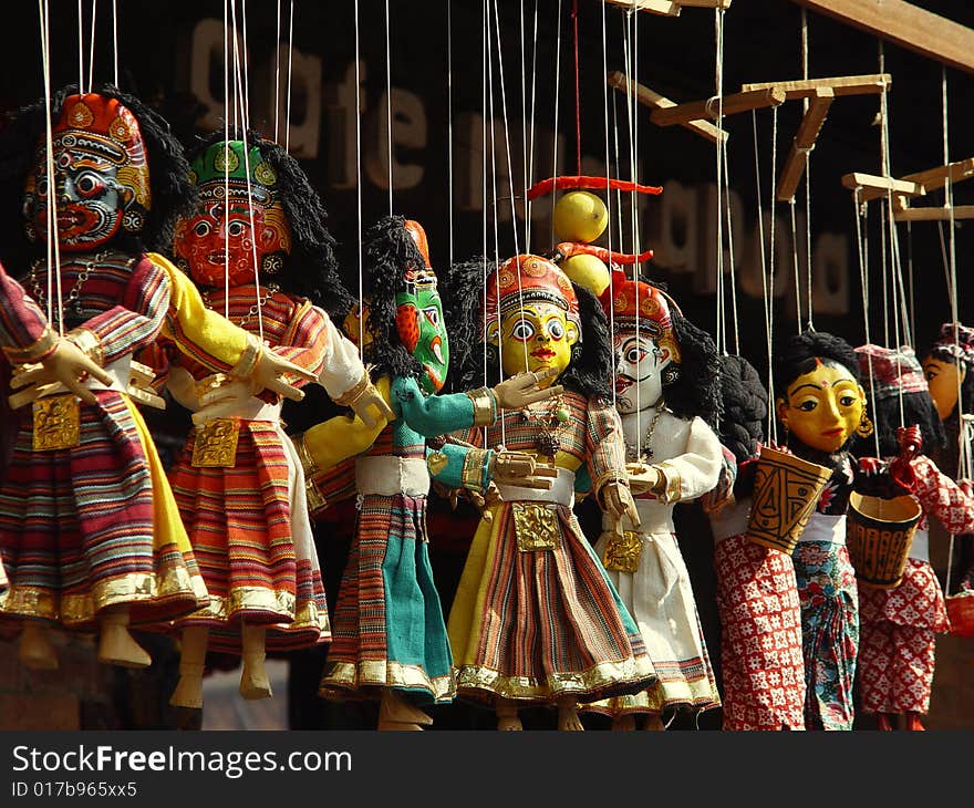 These are nepal puppet in varied god masks. These are nepal puppet in varied god masks