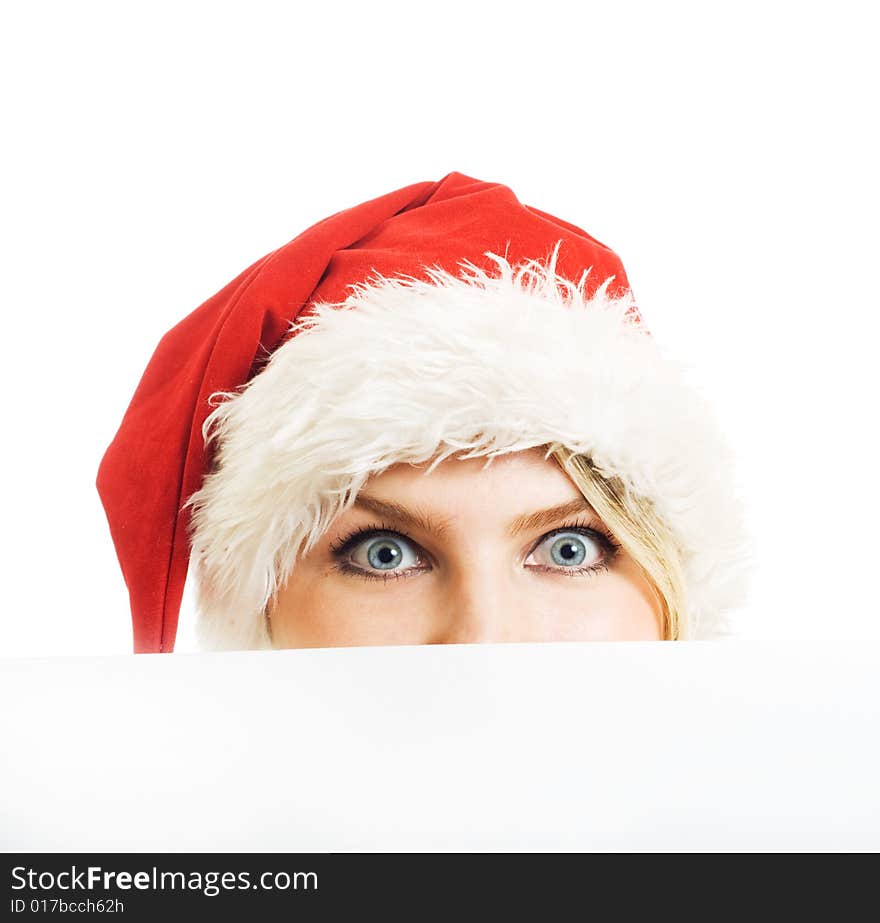 Girl In Santa Hat.