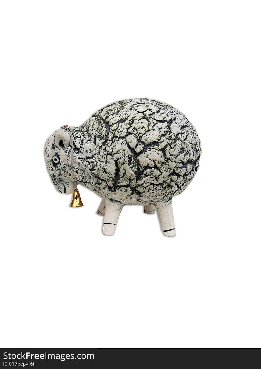 Stone Sheep With Bell