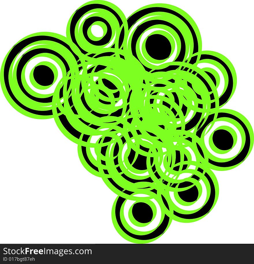 Black eye with with circle, green abstract