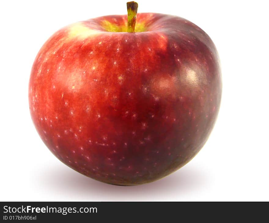 Red fresh apple isolated on white