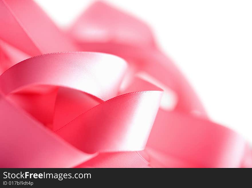 Beautiful pink ribbon isolated