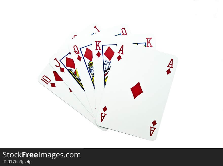 Playing cards isolated on white background. Playing cards isolated on white background