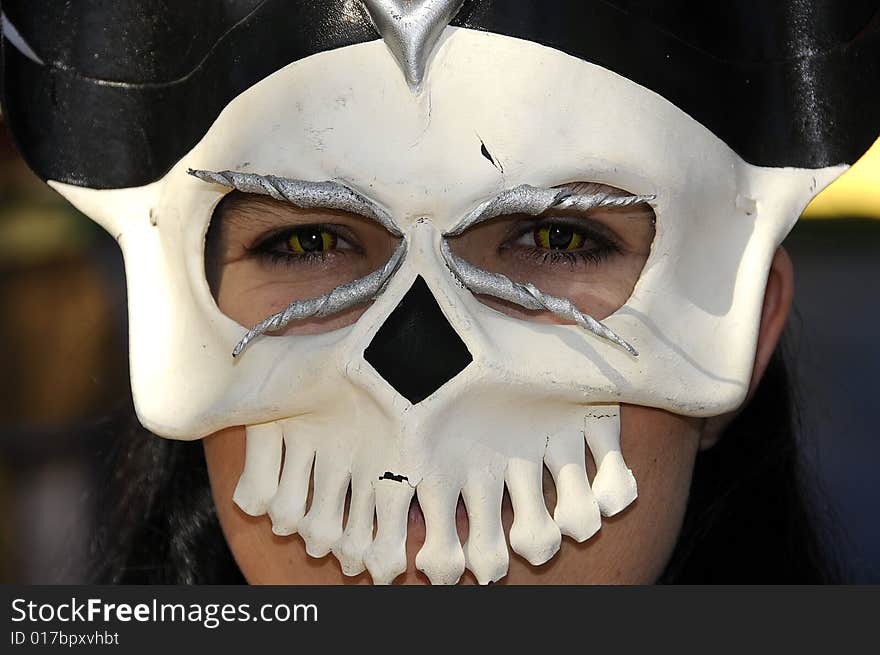 Death Mask Worn during Renaissance Festival Parade for the Dead. Death Mask Worn during Renaissance Festival Parade for the Dead