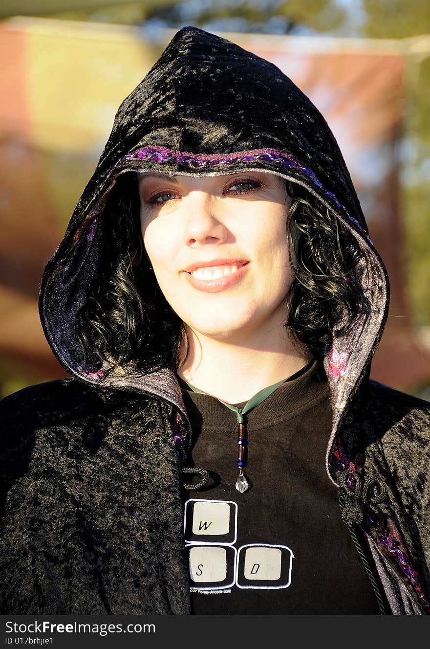 Hooded Maiden Captured during Renaissance Festival Faire