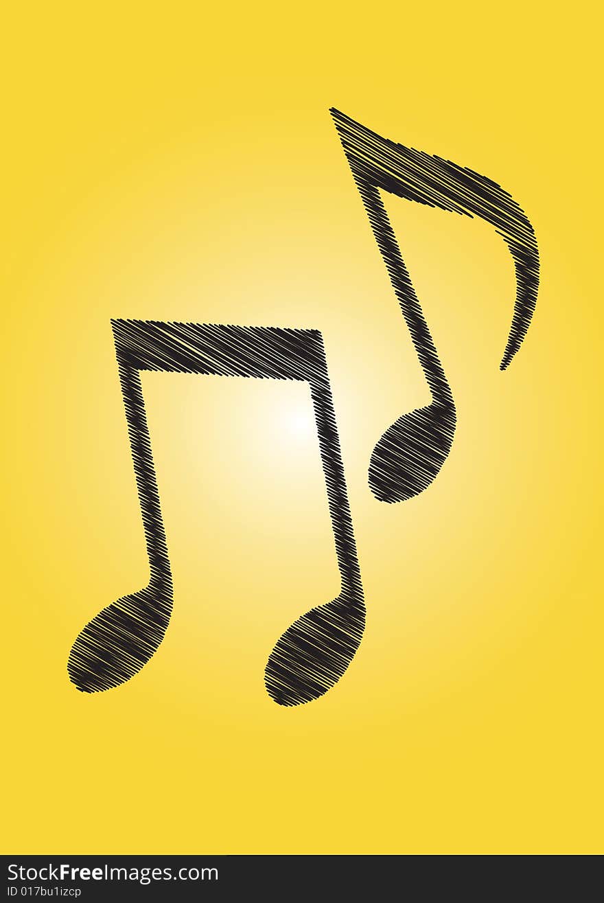 Artistic Music notes in gradient background