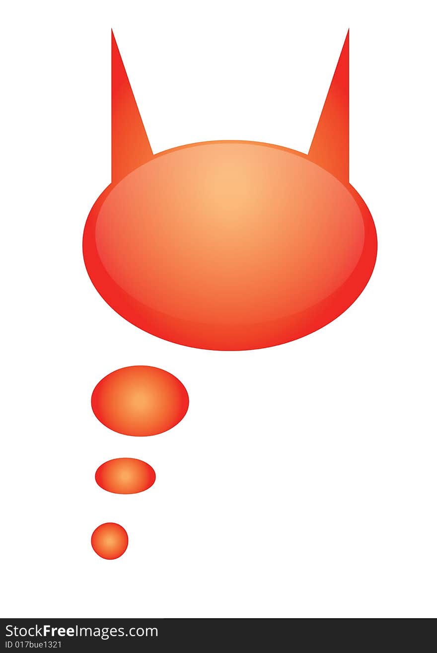 Devil speech bubble in white background also vector. Devil speech bubble in white background also vector