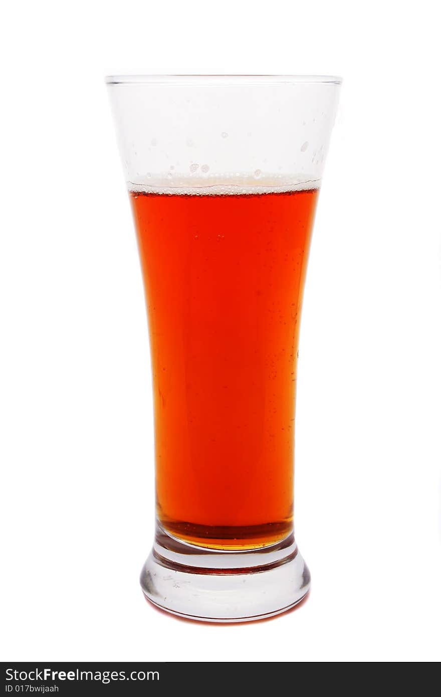 Glass of beer isolated on white