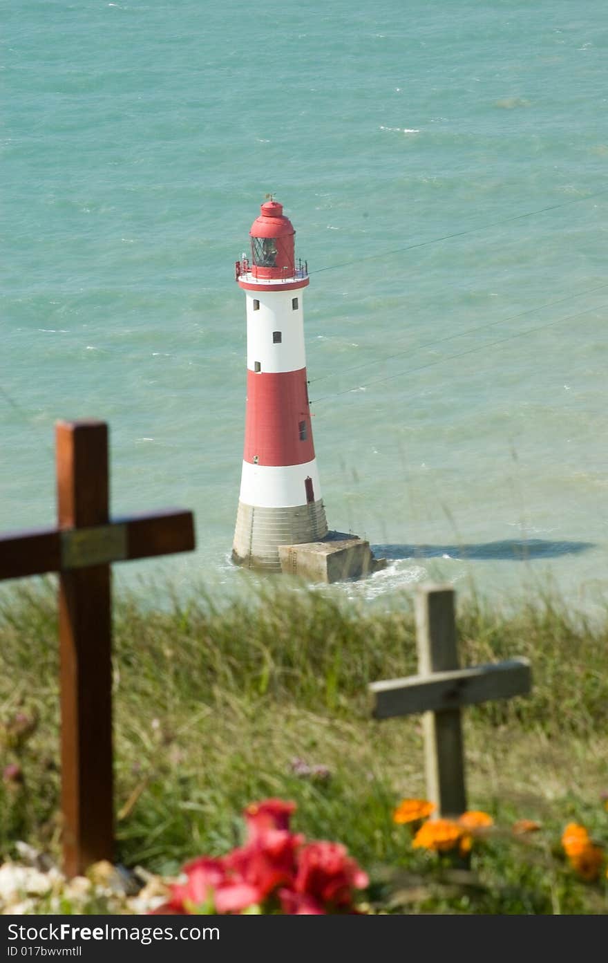 Beachy Head is the highest point on the South East of England's coast. It is a favorite place for suicides so memorials have been placed on the edge of the cliffs. Beachy Head is the highest point on the South East of England's coast. It is a favorite place for suicides so memorials have been placed on the edge of the cliffs.