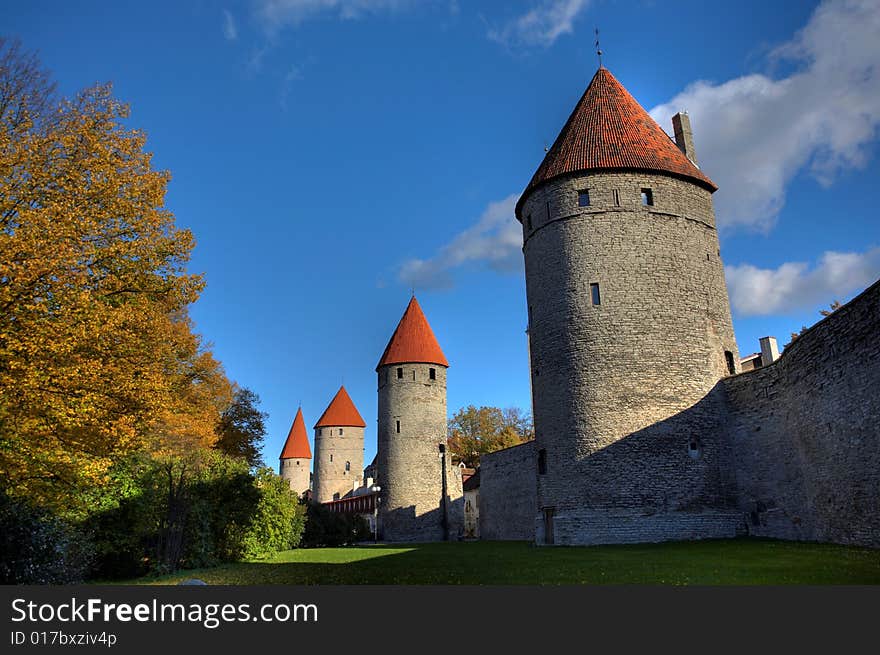 Autumn park in the old city, Tallinn, Estonia. Autumn park in the old city, Tallinn, Estonia