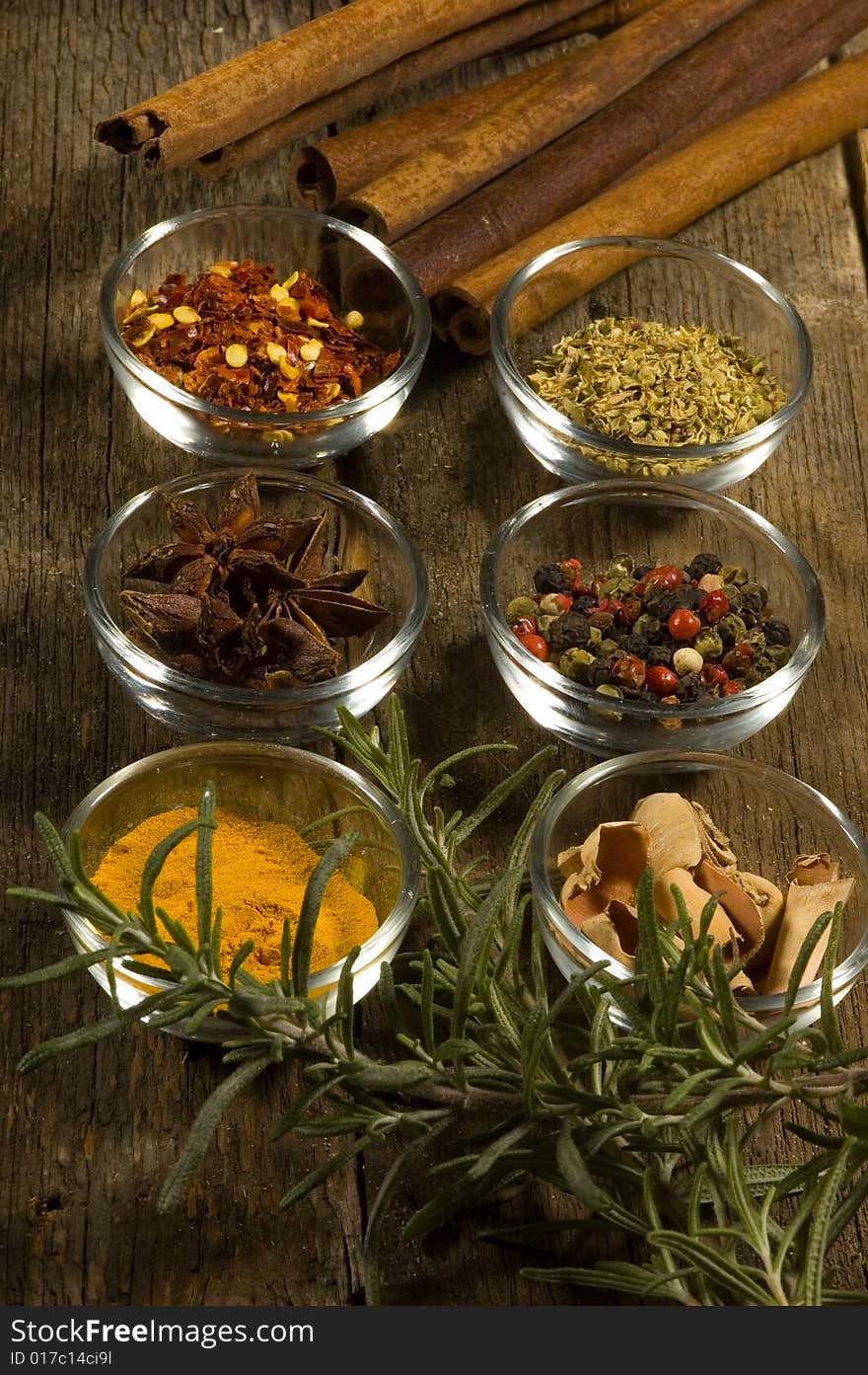 Spices On An Old Table