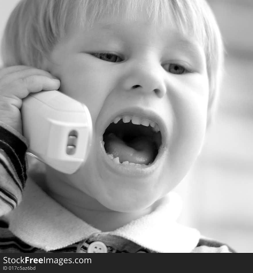 Child Shouts On The Phone