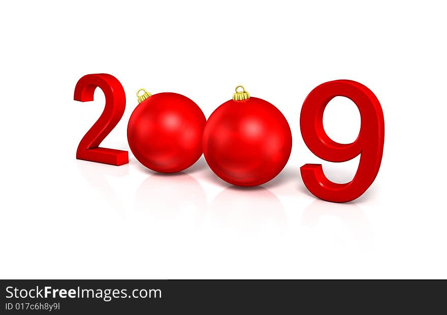 Happy new year on white background