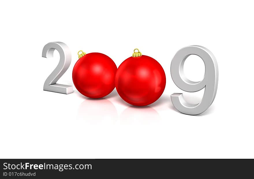 Happy new year on white background