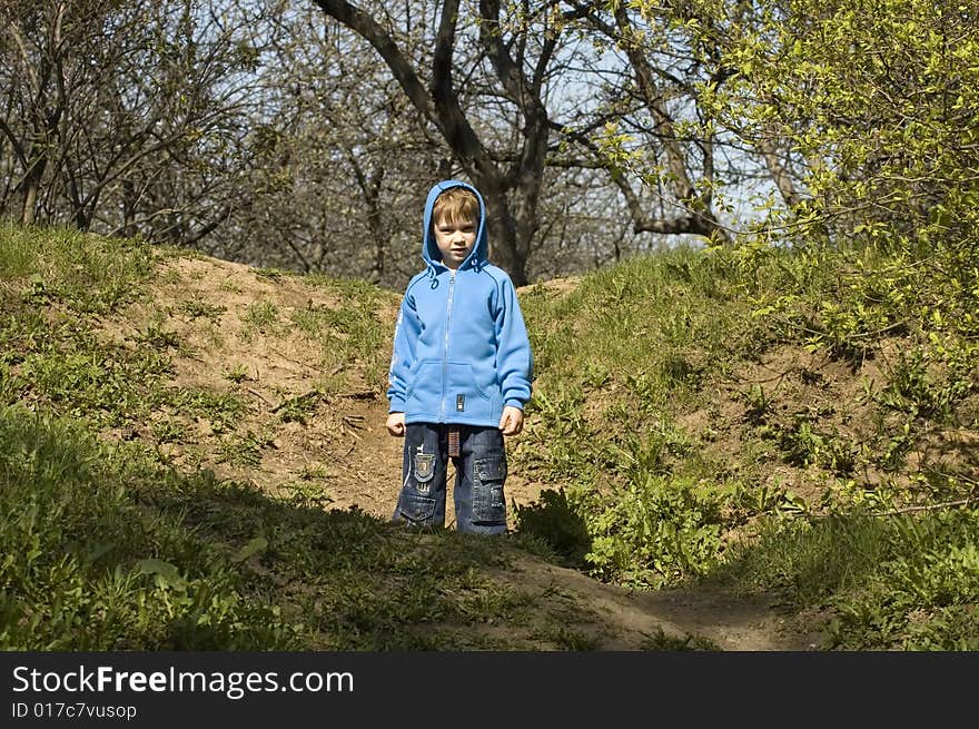 Confused child in the park