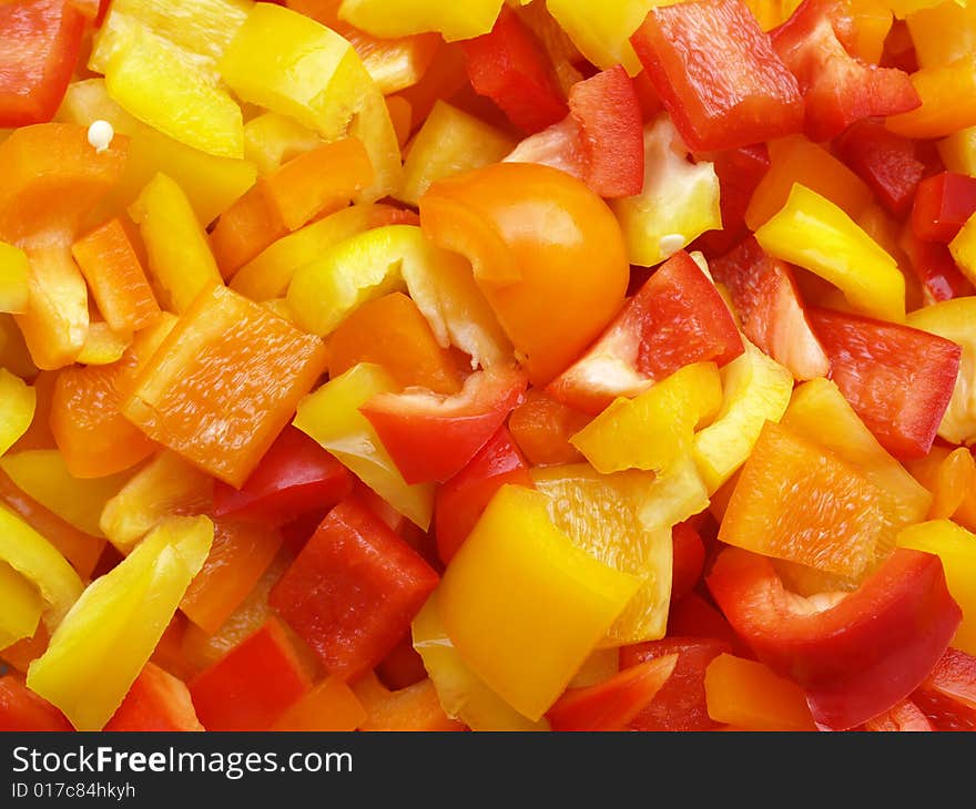 Sliced peppers