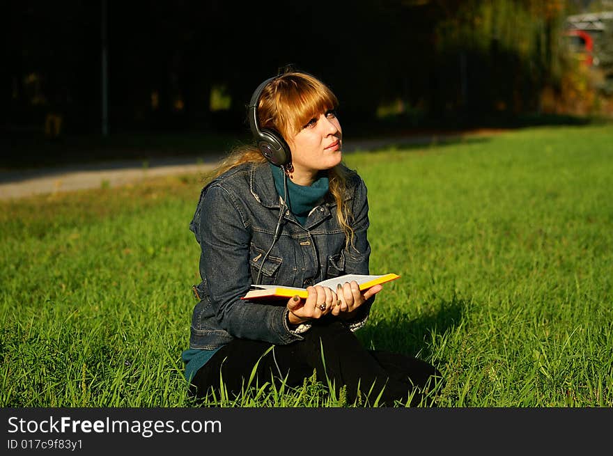 Girl reading the book