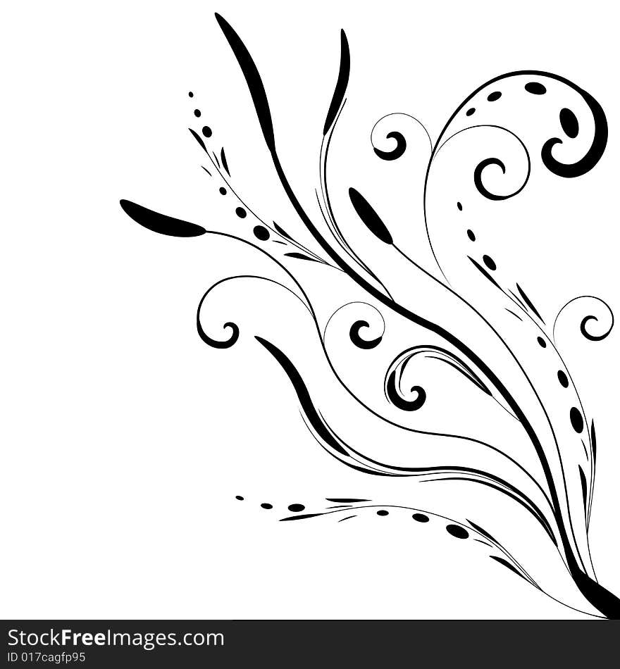 Black and white floral banner vector